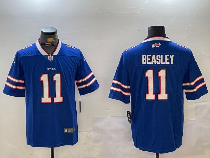 Men Buffalo Bills #11 Beasley Blue Second generation 2024 Nike Limited NFL Jersey style 1